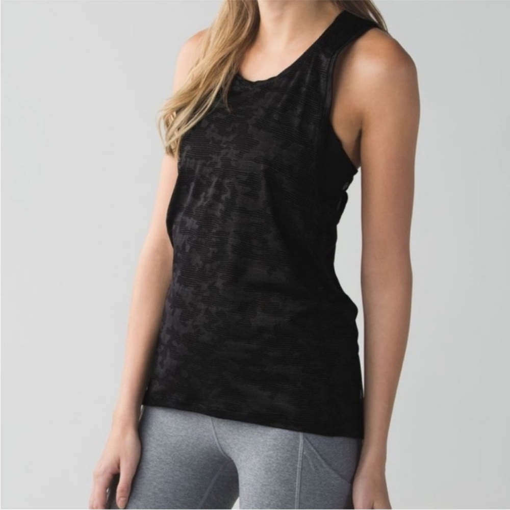 Lululemon Athletica Run For Days Black Camo Tank